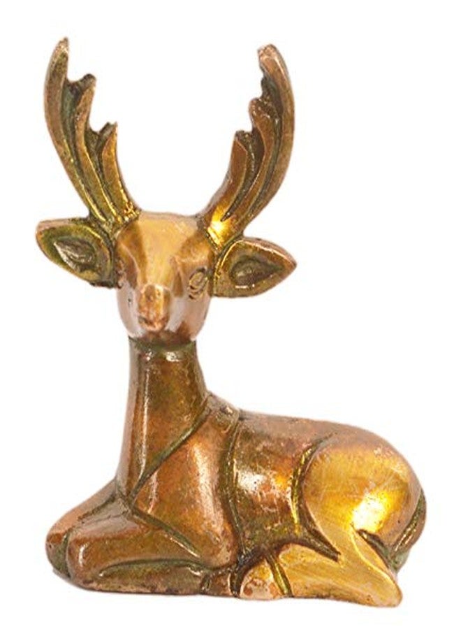 Purpledip Brass Pair of Deer Statues Showpieces for Office/Study Table, Fengshui Significance (11047) - Image 4